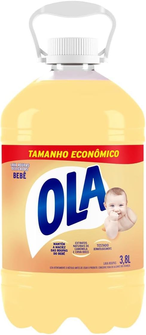 – R$49,50 – Sabão Líquido Ola Bebê para Roupas Finas e Delicadas 3,8l